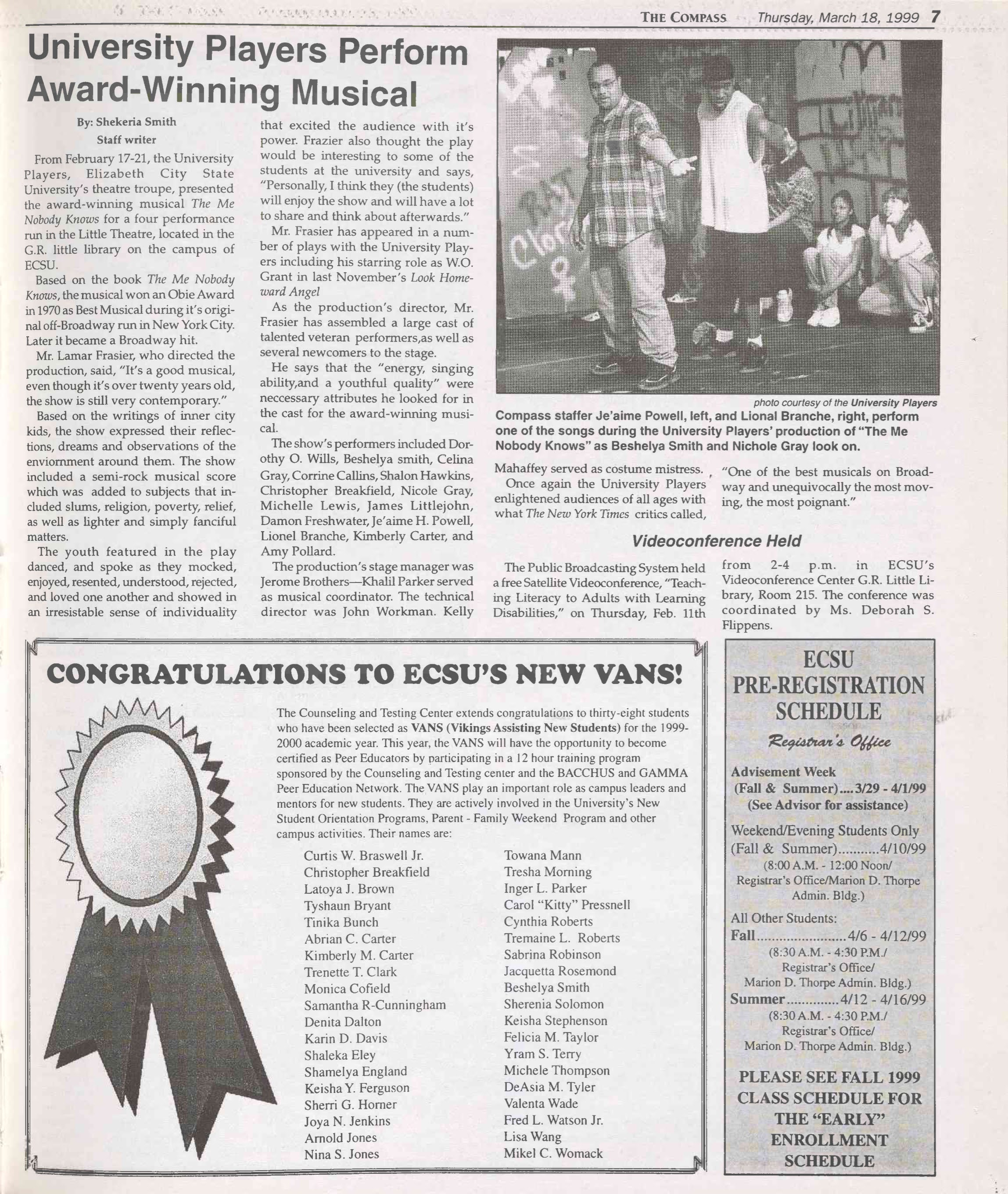 University Players Perform Award-winning Musical (The Me Nobody Knows)