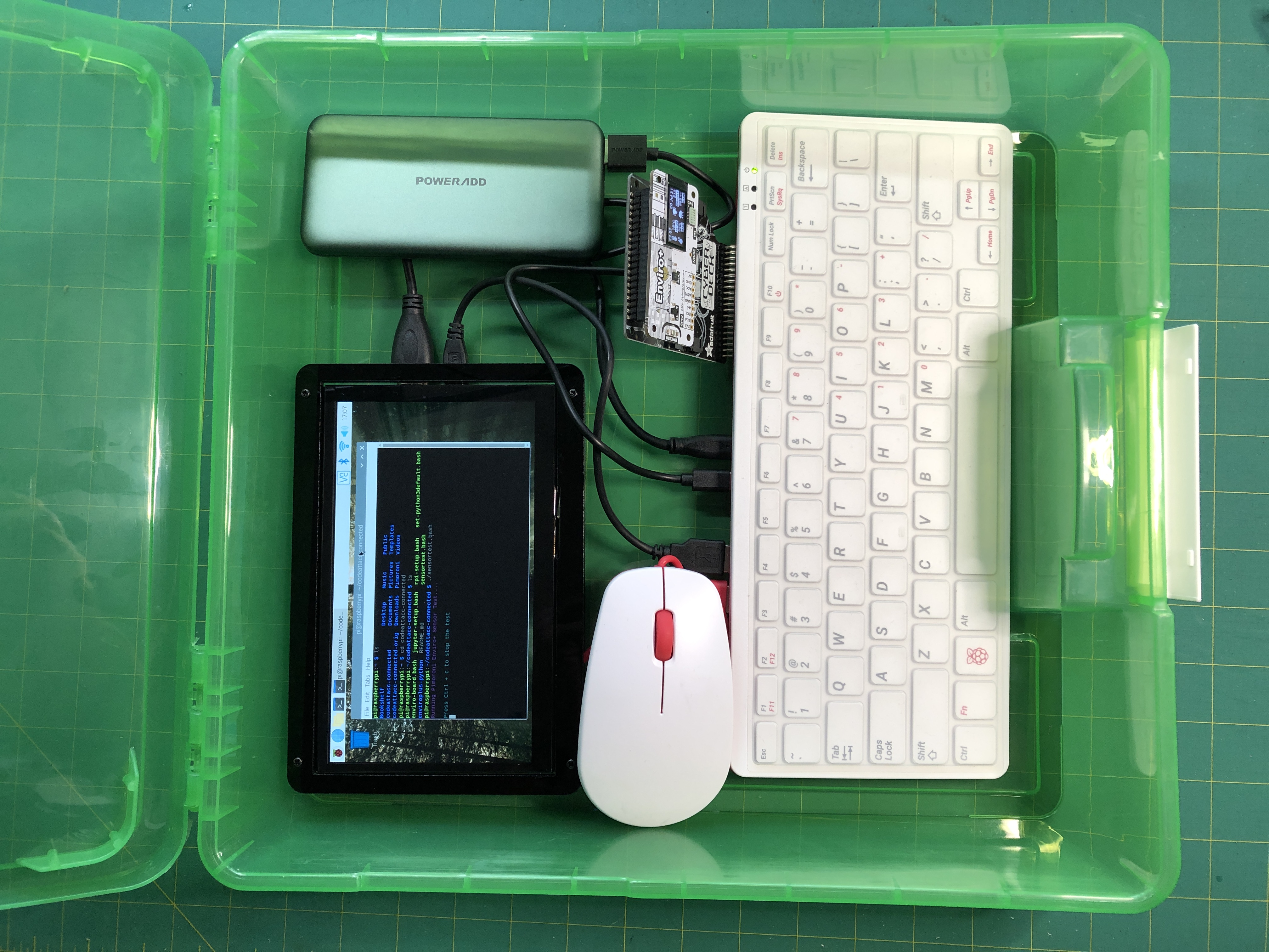 RPi400 in case with Enviro+ and Screen